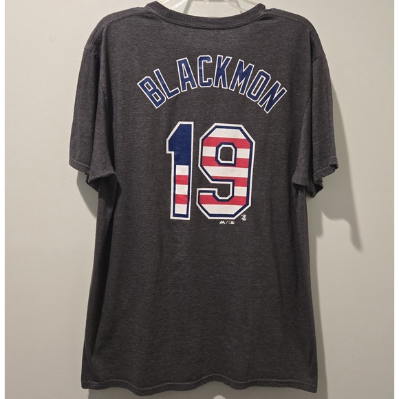 Majestic Colorado Rockies Baseball T-Shirt Mens Large Patriotic USA Blackmon - Picture 4 of 5
